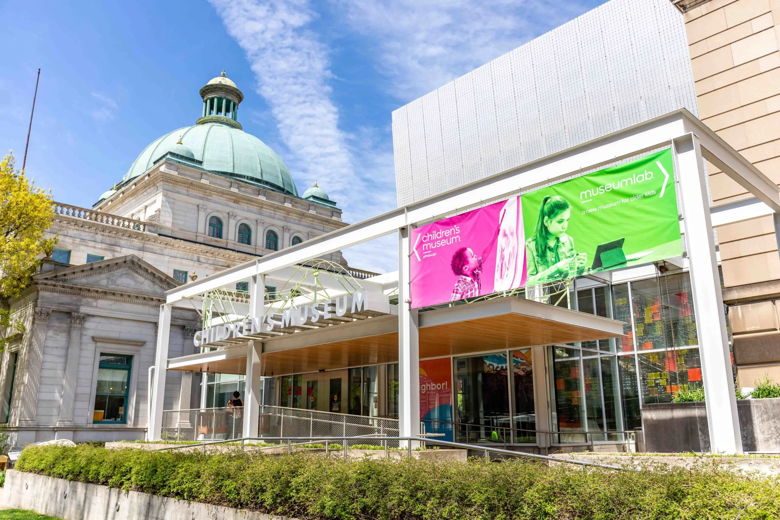 Exterior of the museum on a sunny day