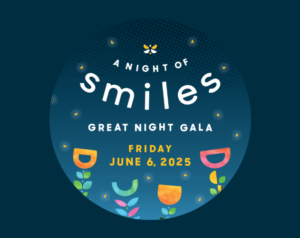 graphic for Great Night Gala, June 6, 2025, with dark teal background and flowers and stars