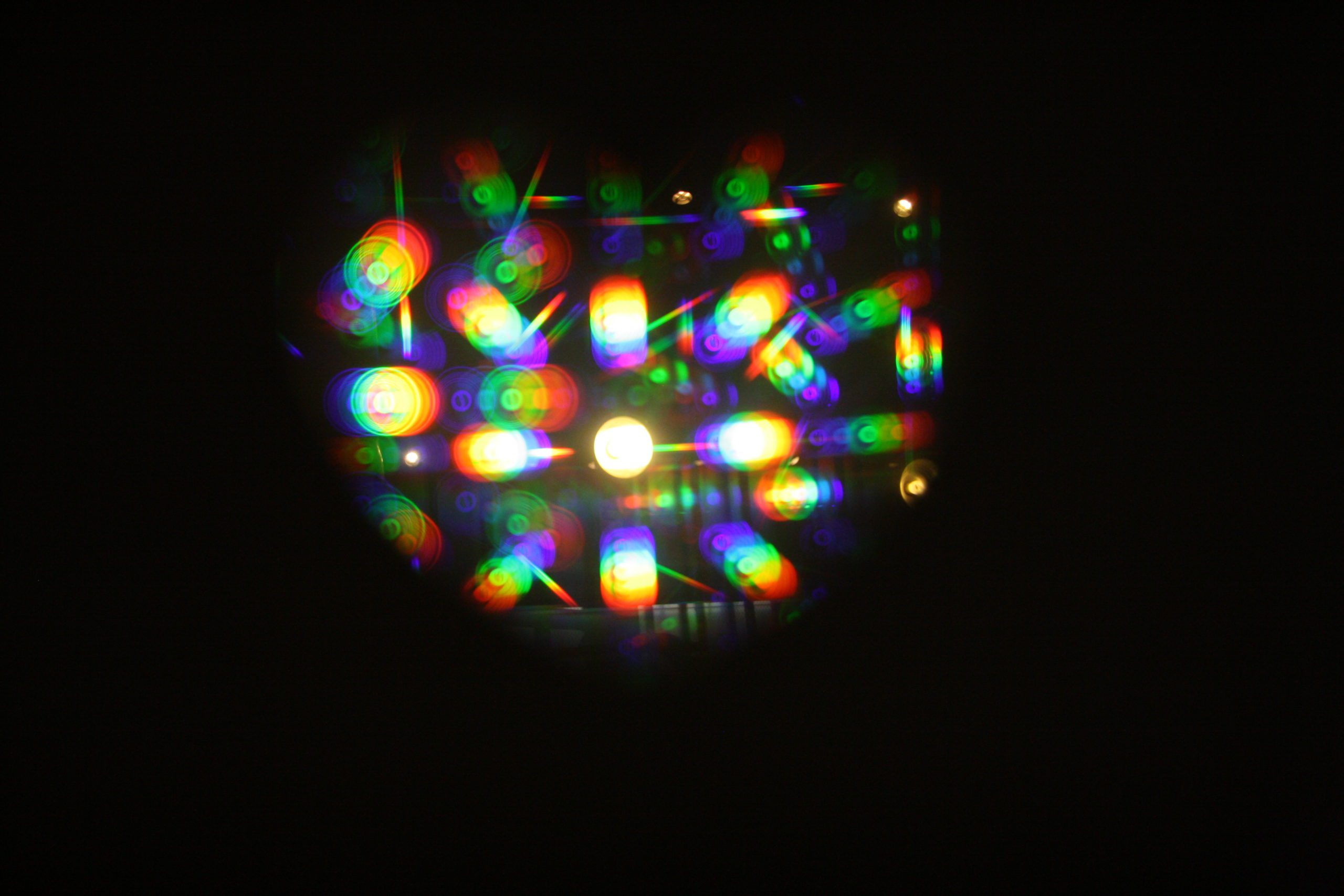 pinpoint lights showing the color spectrum