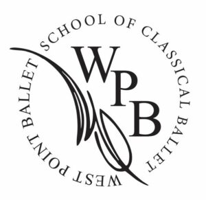 a black and white logo reading "West Point Ballet School of Classical Ballet"